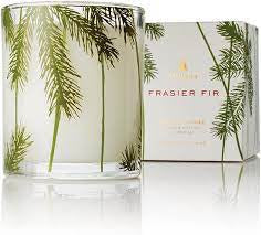 Frasier Fir Pine Needle Design Glass Candle
