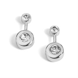 Whispers Two Circle Drop Stud Earrings