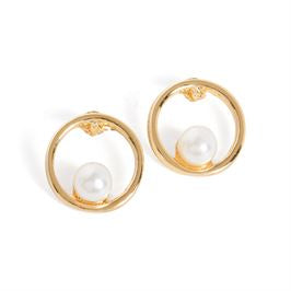 Whispers Gold Stud with Pearl Earrings