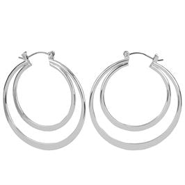 Whispers Silver Interlocking Hoop Earrings